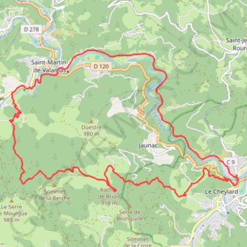 Itinéraire Saint André de Vallamas, distance, dénivelé, altitude, carte, profil, trace GPS