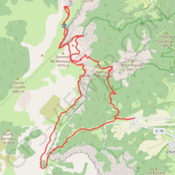 Itinéraire Rochers du Parquet en boucle depuis la Richardière (Vercors), distance, dénivelé, altitude, carte, profil, trace GPS