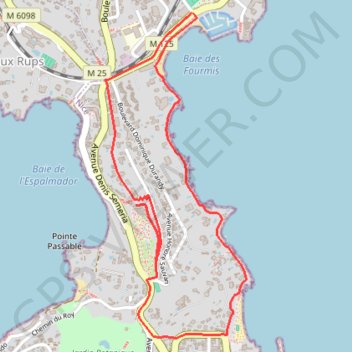 Itinéraire Isthme de Saint-Jean, distance, dénivelé, altitude, carte, profil, trace GPS