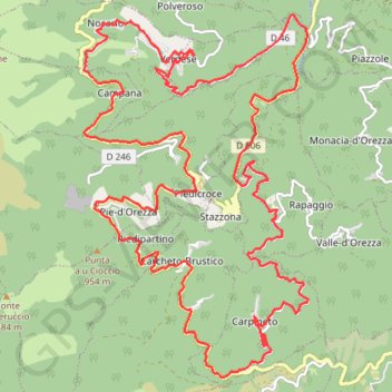 Itinéraire Corse J5 boucle Piedicroce, distance, dénivelé, altitude, carte, profil, trace GPS