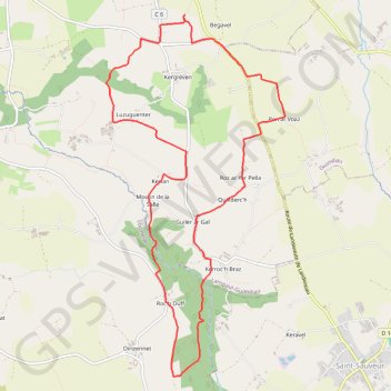 Itinéraire Chapelle Saint Anne Lampaul Guimiliau, distance, dénivelé, altitude, carte, profil, trace GPS