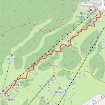 Itinéraire Pra Loup descente expert, distance, dénivelé, altitude, carte, profil, trace GPS