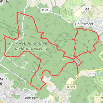 Itinéraire Forêt domaniale de Montmorency, distance, dénivelé, altitude, carte, profil, trace GPS