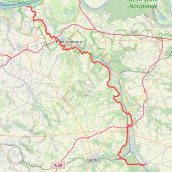Itinéraire GR224 De Berville-sur-Mer à Beaumont-le-Roger (Eure), distance, dénivelé, altitude, carte, profil, trace GPS