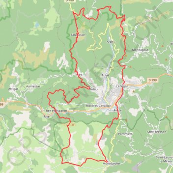 Itinéraire Le tour du Viganais - GRP 1, distance, dénivelé, altitude, carte, profil, trace GPS
