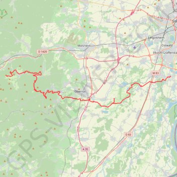 Itinéraire Muckenbach - Eschau, distance, dénivelé, altitude, carte, profil, trace GPS