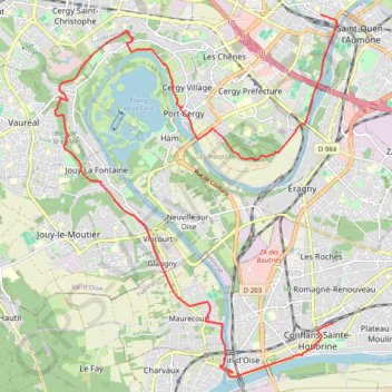 Itinéraire Pontoise - Conflans-Saint-Honorine, distance, dénivelé, altitude, carte, profil, trace GPS