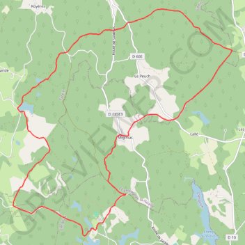 Itinéraire Le grand tour de Sédières - Clergoux - Pays de Tulle, distance, dénivelé, altitude, carte, profil, trace GPS