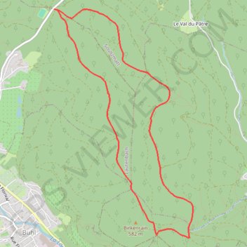 Itinéraire Guebwiller - Circuit du Dreibannstein, distance, dénivelé, altitude, carte, profil, trace GPS