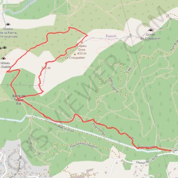 Itinéraire Sur les hauteurs d'Ollioules depuis Châteauvallon, distance, dénivelé, altitude, carte, profil, trace GPS