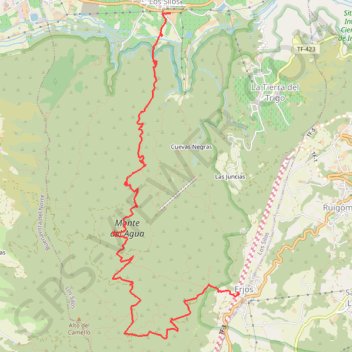 Itinéraire Tenerife - Forêts vierges embrumées du Monte Del Agua, distance, dénivelé, altitude, carte, profil, trace GPS
