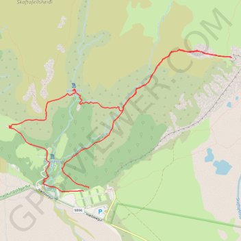 Itinéraire Islande - Skaftafell - Svartifoss - Sel, distance, dénivelé, altitude, carte, profil, trace GPS