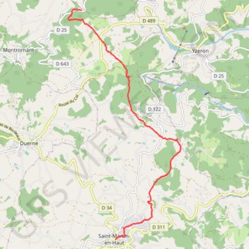 Itinéraire Autour de Saint Martin en Haut, distance, dénivelé, altitude, carte, profil, trace GPS