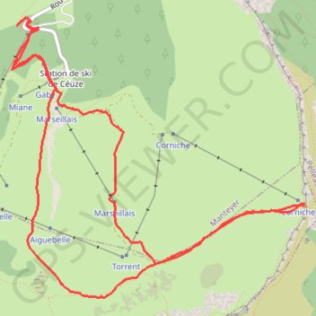 Itinéraire Ceuse par le sommet des Marseillais, distance, dénivelé, altitude, carte, profil, trace GPS