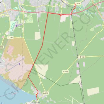 Itinéraire Compostelle - Voie du littoral - Pont de La Mothe - Sanguinet, distance, dénivelé, altitude, carte, profil, trace GPS