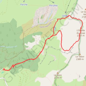 Itinéraire L'Oreille du Loup, distance, dénivelé, altitude, carte, profil, trace GPS