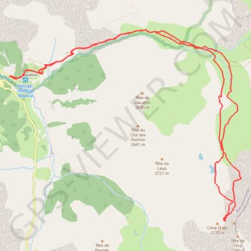 Itinéraire Col de Cime Plate, distance, dénivelé, altitude, carte, profil, trace GPS