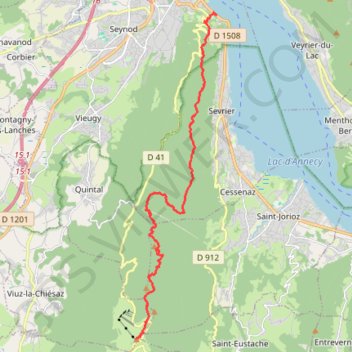 Itinéraire Semnoz, distance, dénivelé, altitude, carte, profil, trace GPS