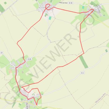Itinéraire Sentier du Moulin de Bois - Souastre, distance, dénivelé, altitude, carte, profil, trace GPS