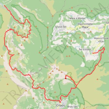 Itinéraire RE full traverse D1-D7, distance, dénivelé, altitude, carte, profil, trace GPS
