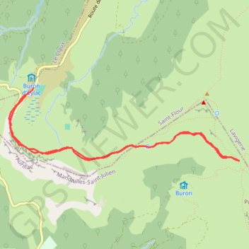 Itinéraire Cantal - Dienne - Puy Mary - Col de Cabre, distance, dénivelé, altitude, carte, profil, trace GPS