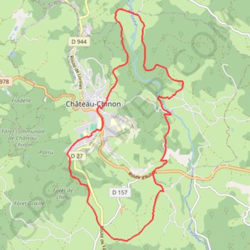 Itinéraire Le grand tour de Château-Chinon, distance, dénivelé, altitude, carte, profil, trace GPS