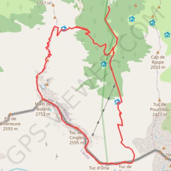 Itinéraire Pic du Port d'Orle, pic des Cingles, Mail de Bulard par les crêtes, distance, dénivelé, altitude, carte, profil, trace GPS