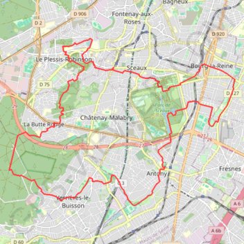 Itinéraire Les Hauts de Bièvre, distance, dénivelé, altitude, carte, profil, trace GPS