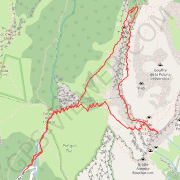 Itinéraire Dent de Crolles par le sangle de la Barrere (Chartreuse), distance, dénivelé, altitude, carte, profil, trace GPS