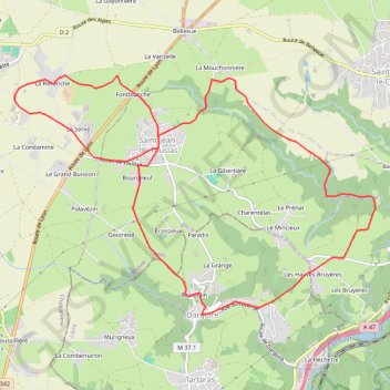 Itinéraire Saint-jean de Touslas, distance, dénivelé, altitude, carte, profil, trace GPS