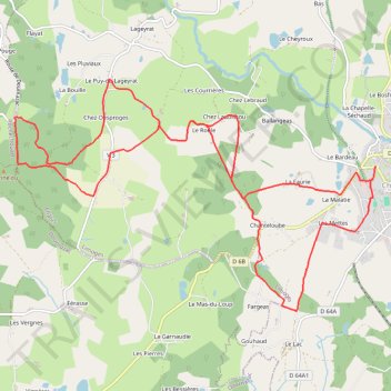 Itinéraire Loopi_Chalus_Pinelous, distance, dénivelé, altitude, carte, profil, trace GPS
