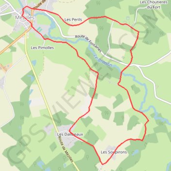 Itinéraire Balade autour de Mézilles, distance, dénivelé, altitude, carte, profil, trace GPS