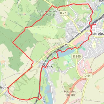 Itinéraire Sarrebourg - Imling - Bébing, distance, dénivelé, altitude, carte, profil, trace GPS