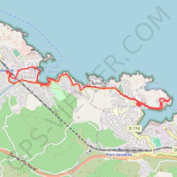 Itinéraire Corniche de Collioure à Port-Vendres, distance, dénivelé, altitude, carte, profil, trace GPS