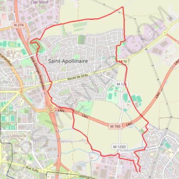 Itinéraire De Quetigny à Saint Apollinaire, distance, dénivelé, altitude, carte, profil, trace GPS