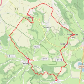 Itinéraire Baissey (52), distance, dénivelé, altitude, carte, profil, trace GPS