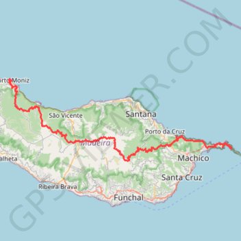 Itinéraire "Madeira" - 120 km Inselquerung mit allem was die Insel zu bieten hat!, distance, dénivelé, altitude, carte, profil, trace GPS