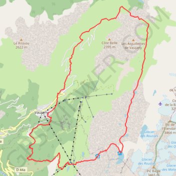 Itinéraire Lacs des Grandes Rousses, distance, dénivelé, altitude, carte, profil, trace GPS