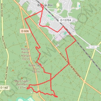 Itinéraire Boucle à partir de Bois-le-Roi, distance, dénivelé, altitude, carte, profil, trace GPS
