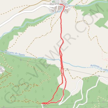 Itinéraire Croix de Sauget depuis Grand Naves, distance, dénivelé, altitude, carte, profil, trace GPS