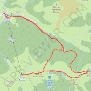 Itinéraire Tête de Torraz (Aravis), distance, dénivelé, altitude, carte, profil, trace GPS