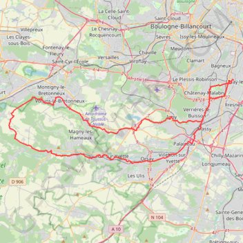 Itinéraire Bourg-la-Reine - Chevreuse, distance, dénivelé, altitude, carte, profil, trace GPS