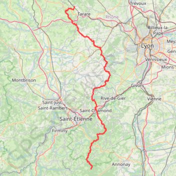 Itinéraire GR 7 : Des Sauvages (Rhône) au Col de la Charousse (Haute-Loire, Ardèche), distance, dénivelé, altitude, carte, profil, trace GPS