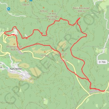 Itinéraire Le Struthof, distance, dénivelé, altitude, carte, profil, trace GPS