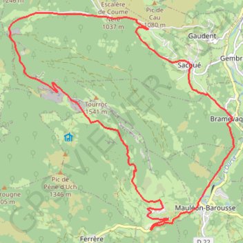 Itinéraire Tour du Tourroc, distance, dénivelé, altitude, carte, profil, trace GPS