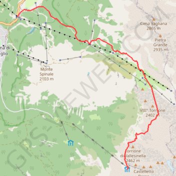 Itinéraire Brenta J2, distance, dénivelé, altitude, carte, profil, trace GPS