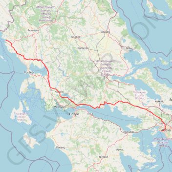 Itinéraire Greek port to Athens (port), distance, dénivelé, altitude, carte, profil, trace GPS