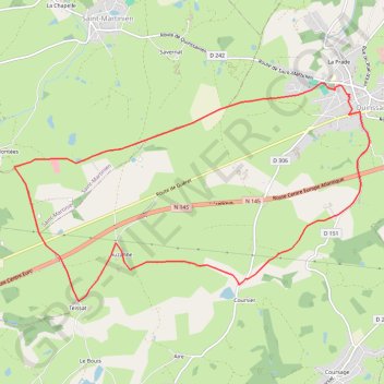 Itinéraire Quinssaines 12.2 Km, distance, dénivelé, altitude, carte, profil, trace GPS