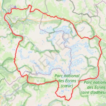 Itinéraire Tour des massifs de l'Oisans et des Écrins, distance, dénivelé, altitude, carte, profil, trace GPS