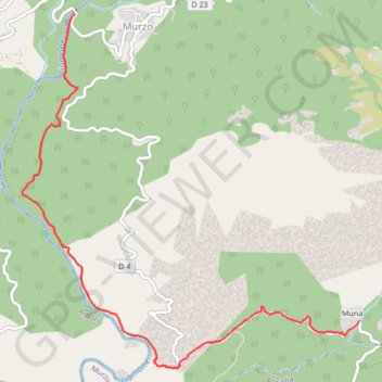Itinéraire Pont de Belfiore - Muna via le Liamone, distance, dénivelé, altitude, carte, profil, trace GPS